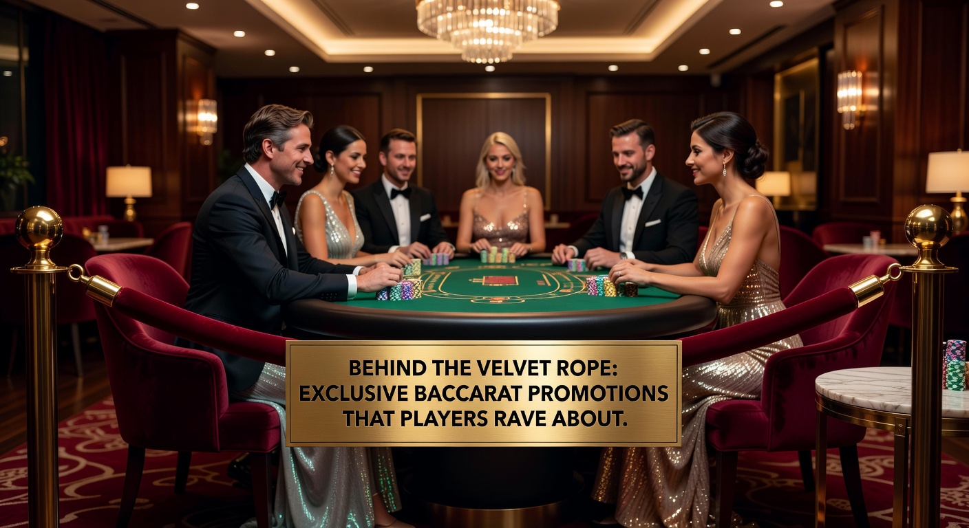 High-roller players entering a velvet-roped VIP baccarat salon in a luxury casino, surrounded by opulent decor and private gaming tables