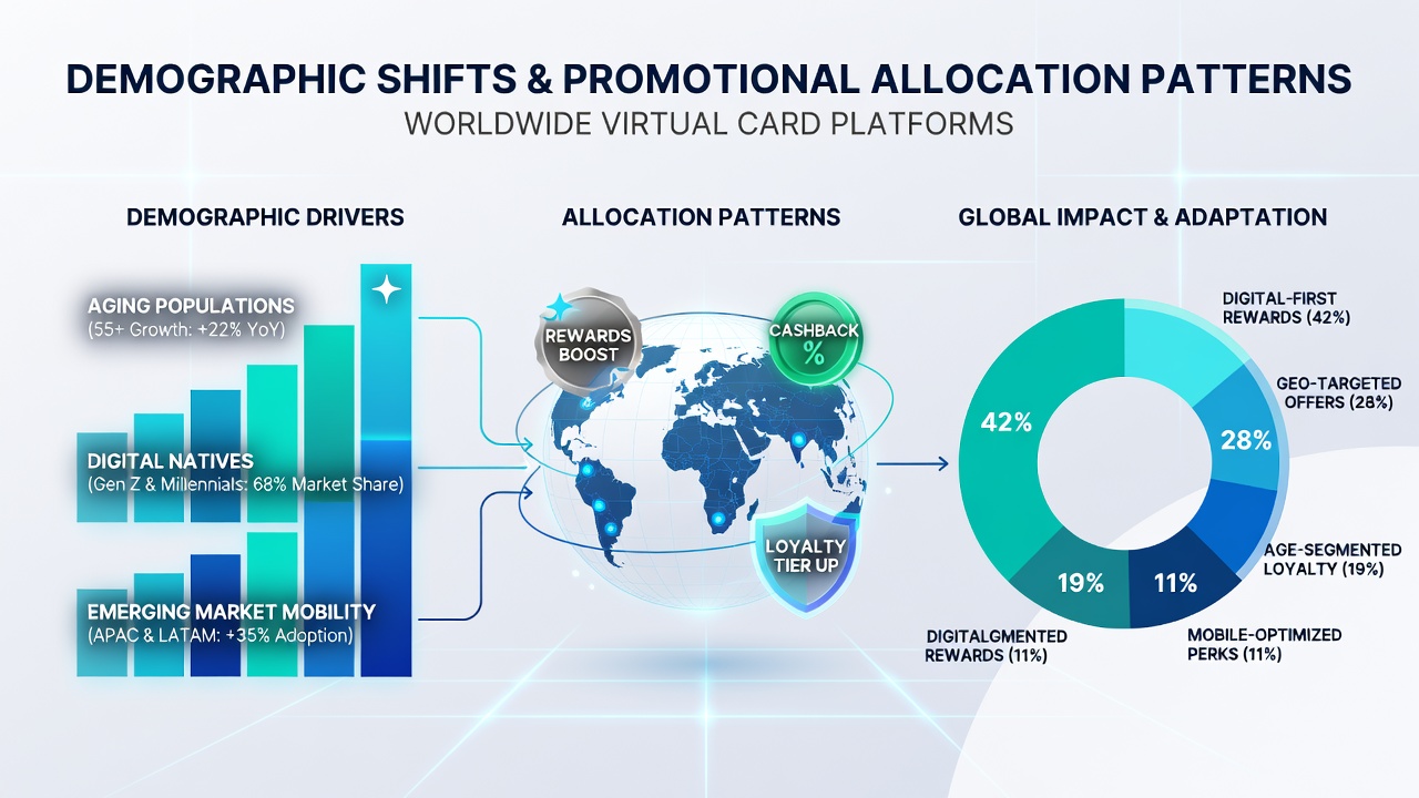 Infographic illustrating income-based promotional allocation across different virtual card gaming regions