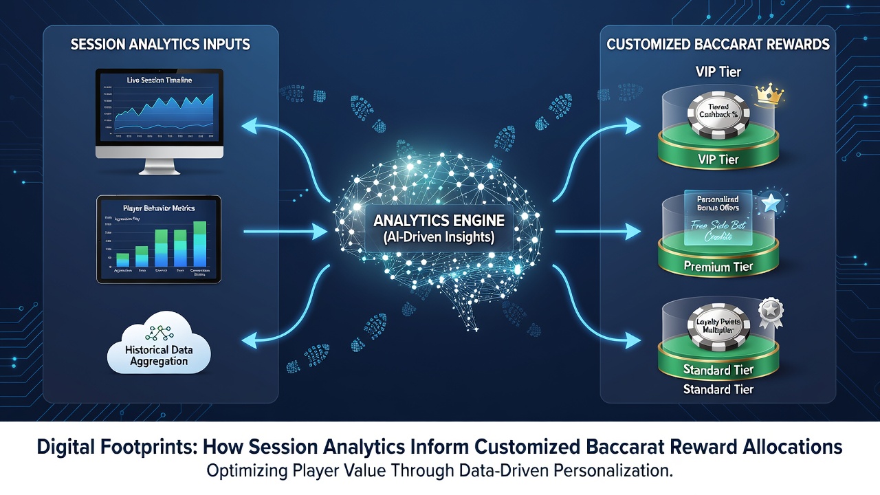 Visualization of baccarat player segments based on session analytics and reward personalization flows