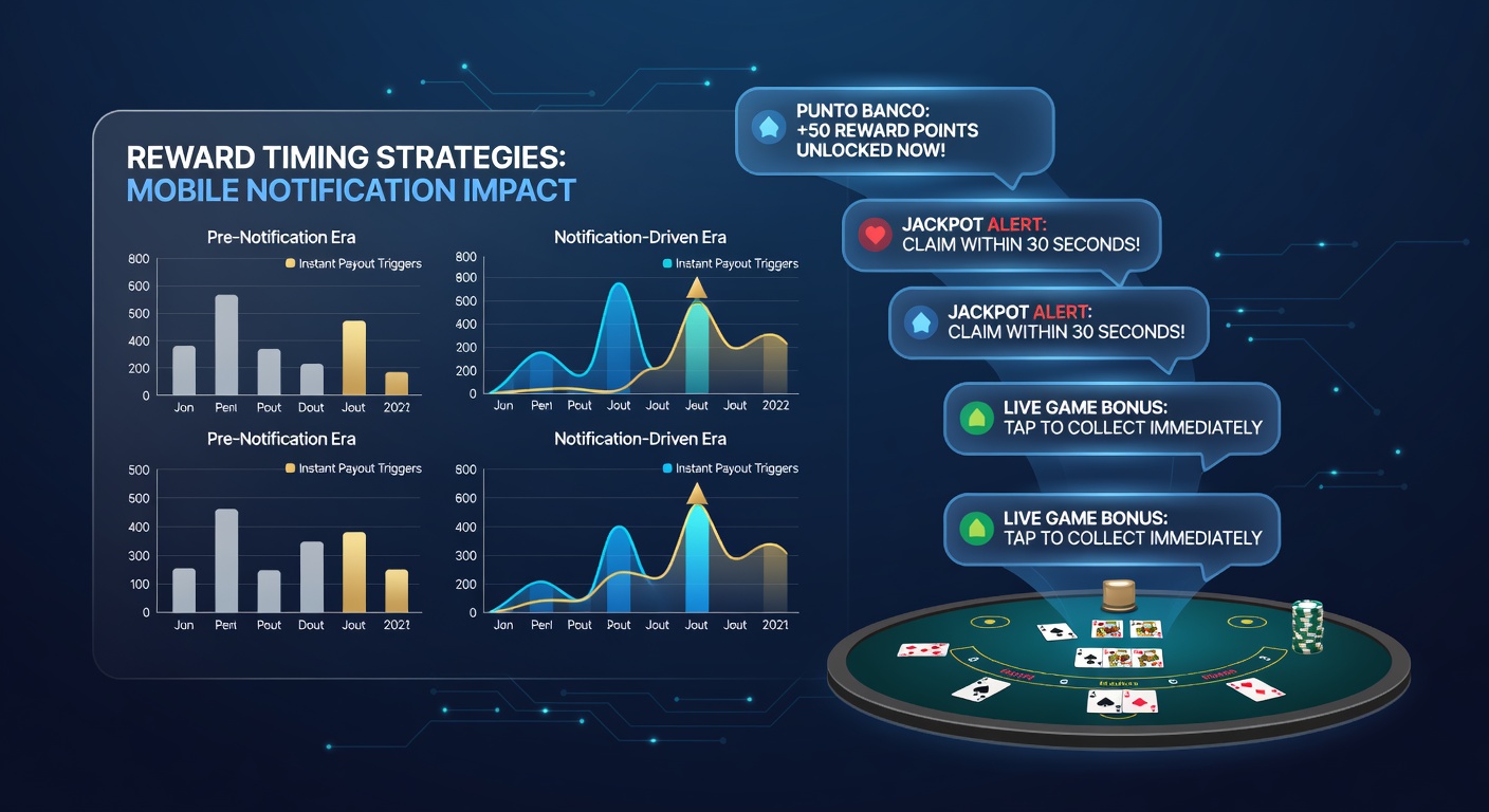 Analytics dashboard showing reward timing adjustments linked to mobile notifications in virtual punto banco environments
