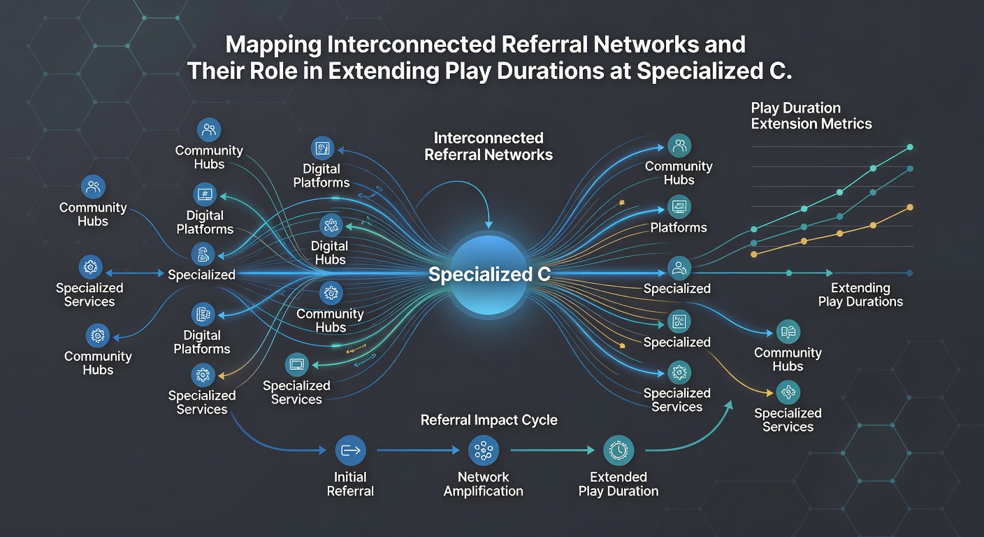 Analytics dashboard displaying session duration statistics tied to referral network depth on card platforms