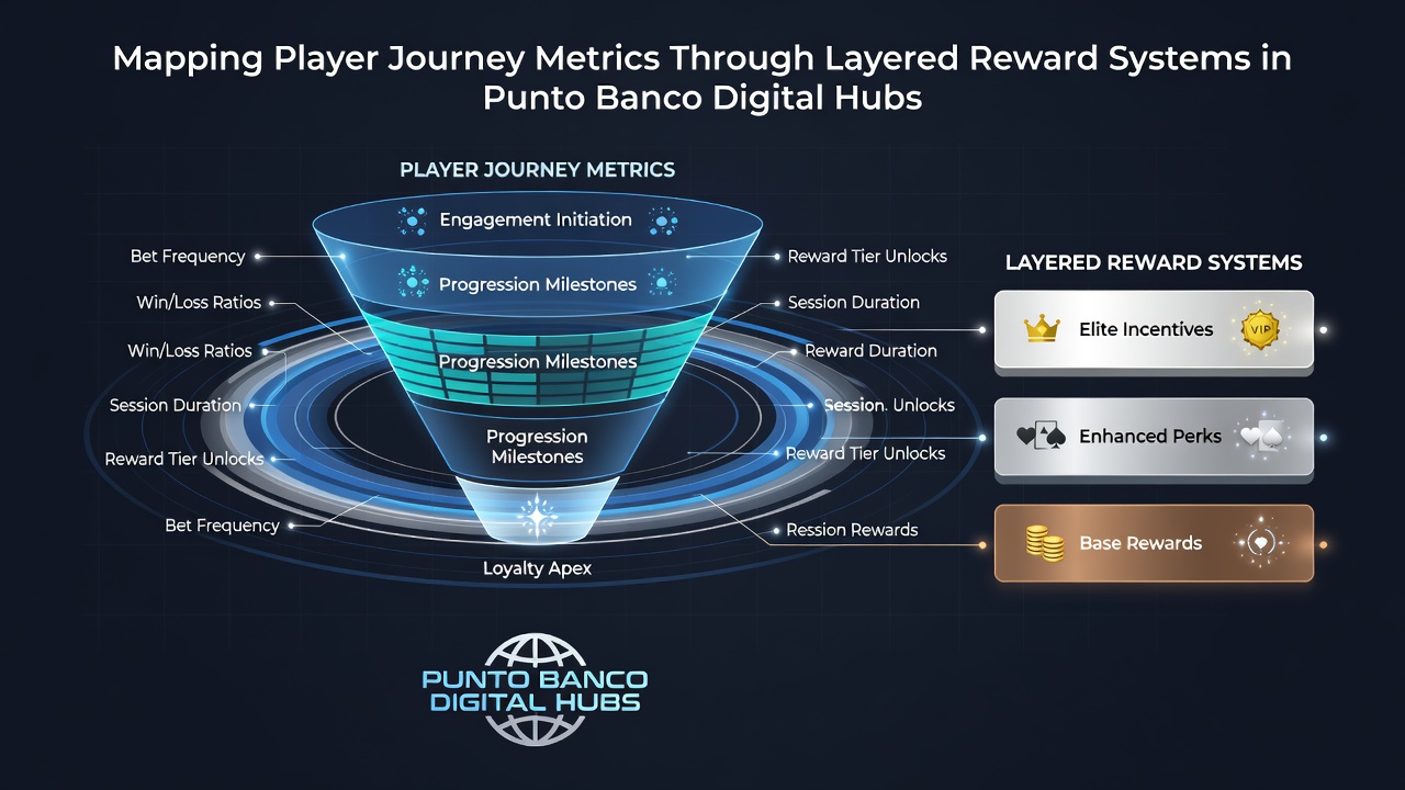 Visualization of layered reward systems mapping player progression in digital punto banco environments