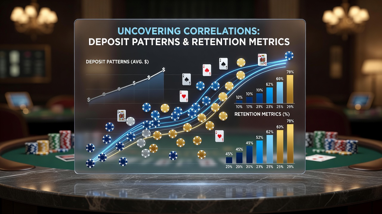 Visual representation of deposit flow data overlaid with player retention graphs at card-focused casinos