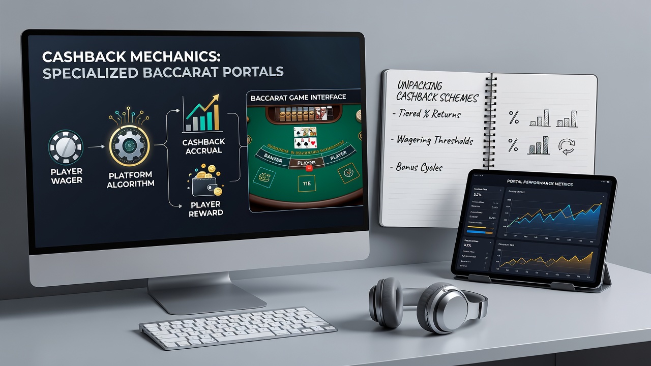Screenshot of a baccarat portal dashboard displaying cashback balance and eligibility metrics